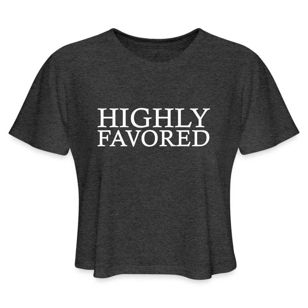 Highly Favored Cropped T-Shirt - deep heather